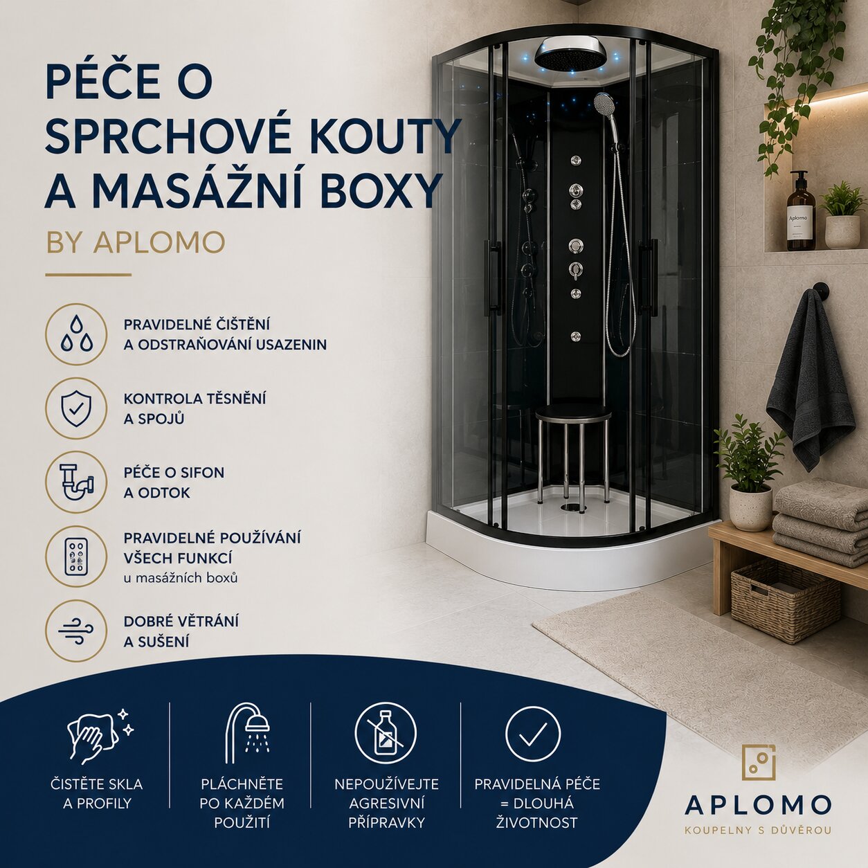 Péče o sprchové a masážní boxy a sprchové kouty – PDF návod ke stažení